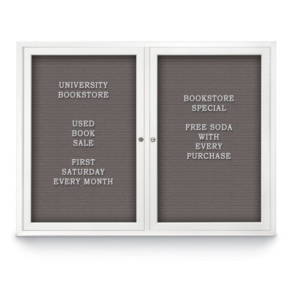 Indoor Enclosed Combo Board, 42"x32", Bronze Frame/White Porc & Pearl